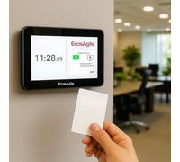 EcosAgile eClock- Timbracartellino digitale 8 pollici con badge NFC RFID. Rilevazione Presenze POE, WI-FI e SIM 4G LTE. Software Gestione Presenze e Assenze GRATIS 1 anno
