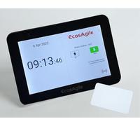 EcosAgile - Timbra cartellini wifi e SIM 4G LTE con 5 badge NFC per la rilevazione presenze. Software Gestione Presenze e Assenze incluso.