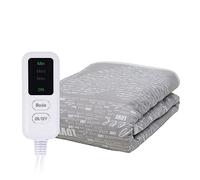 EcoSapiens Coperta elettrica 150 x 180 cm, 100% cotone, con 3 modalità di riscaldamento, spegnimento automatico, telecomando con timer, copriletto con riscaldamento rapido