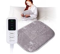 EcoSapiens Grigio, cuscino riscaldante elettrico, 40 x 50 cm, 100% cotone, 3 modalità di riscaldamento, timer da 60 minuti, per alleviare dolori al collo, spalle, schiena e dolori regolari,