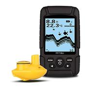 Ecoscandaglio Subacqueo, Sonar Trasduttore 2-in-1 Cablato e sensore wireless Portatile Pesh Finder 328ft / 100m Profondità(718LI-W)