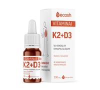 ECOSH Vitamine K2 D3 Supplemento Cocco E Canapa Olio per Ossa Sangue Flow 10 ML