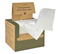 EcoSlurps Asciugamani per il viso biodegradabili, ultra morbidi e spessi, panni usa e getta per la rimozione del trucco e la pulizia del viso, salviette ecologiche per pelli sensibili (50 pezzi