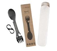 EcoSlurps Spork, clip da viaggio e custodia ecologica - Set di posate da campeggio essenziali e set di posate da viaggio Sporks (1 Spork)