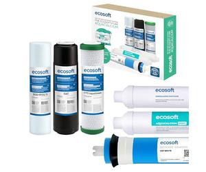 Ecosoft Pure AquaCalcium Mint - Set di 6 filtri di ricambio per osmosi inversa, membrana RO 75 GPD e remineralizzatore di calcio, cambio ogni 12 mesi
