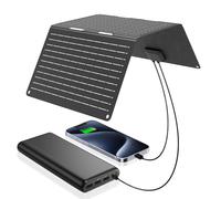 Ecosonique Caricatore Pannello Solare 30W Portatile Pieghevole, Ricarica USB-C e USB-A, ETFE IP67 Impermeabile, Compatibile con Telefoni Cellulari, iPhone, iPad, Samsung, LG, Power Bank, per Campeggio