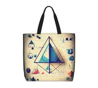 Ecosostenibile Shopping Bag Math Geometry Geek Calculus Print Borsa Stoffa Shopper Casual Borsa Donna Per Uso Viaggi, Regali, Scuola, 40X50X15Cm