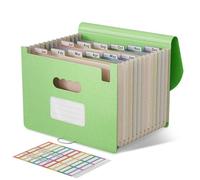 EcoStash Cartella Portadocumenti A4, 12 Tasche Porta Documenti in Paglia di Grano, Raccoglitore Documenti Espandibile per Ufficio Casa, Senza BPA, Ritorno alla Natura, Vita Sana - Verde Menta