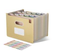 EcoStash Cartella Portadocumenti A4, 12 Tasche Porta Documenti in Paglia di Grano, Raccoglitore Documenti Espandibile, Apertura Superiore, Senza BPA, Ritorno alla Natura, Vita Sana - Giallo Grano