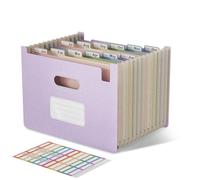 EcoStash Cartella Portadocumenti A4, 12 Tasche Porta Documenti in Paglia di Grano, Raccoglitore Documenti Espandibile, Apertura Superiore, Senza BPA, Ritorno alla Natura, Vita Sana - Viola Lavanda