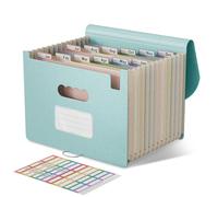 EcoStash Cartella Portadocumenti A4, 12 Tasche Porta Documenti in Paglia di Grano, Raccoglitore Documenti Espandibile per Ufficio Casa, Senza BPA, Ritorno alla Natura, Vita Sana - Azzurro Cielo
