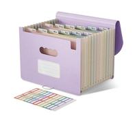 EcoStash Cartella Portadocumenti A4, 12 Tasche Porta Documenti in Paglia di Grano, Raccoglitore Documenti Espandibile per Ufficio Casa, Senza BPA, Ritorno alla Natura, Vita Sana - Viola Lavanda