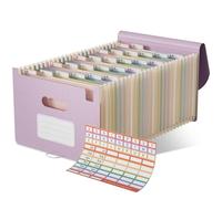EcoStash Cartella Portadocumenti A4, 26 Tasche Porta Documenti in Paglia di Grano, Raccoglitore Documenti Espandibile per Ufficio Casa, Senza BPA, Ritorno alla Natura, Vita Sana - Viola Lavanda