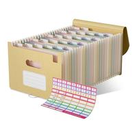 EcoStash Cartella Portadocumenti A4, 26 Tasche Porta Documenti in Paglia di Grano, Raccoglitore Documenti Espandibile per Ufficio Casa, Senza BPA, Ritorno alla Natura, Vita Sana - Giallo Grano