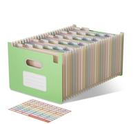 EcoStash Cartella Portadocumenti A4, 26 Tasche Porta Documenti in Paglia di Grano, Raccoglitore Documenti Espandibile, Apertura Superiore, Senza BPA, Ritorno alla Natura, Vita Sana - Verde Menta
