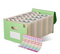 EcoStash Cartella Portadocumenti A4, 26 Tasche Porta Documenti in Paglia di Grano, Raccoglitore Documenti Espandibile per Ufficio Casa, Senza BPA, Ritorno alla Natura, Vita Sana - Verde Menta