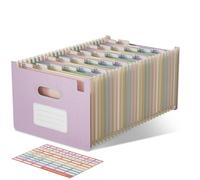 EcoStash Cartella Portadocumenti A4, 26 Tasche Porta Documenti in Paglia di Grano, Raccoglitore Documenti Espandibile, Apertura Superiore, Senza BPA, Ritorno alla Natura, Vita Sana - Viola Lavanda