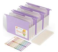 EcoStash Cartelle portadocumenti sospese espandibili in paglia di grano, formato A4, con tasche da 12 cm, grande capacità, per schedario, 100% senza BPA, ritorno alla natura, vita sana, viola lavanda