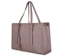 ECOSUSI Borsa da donna Ordi 15,6 pollici Borsa a mano con 3 scomparti portadocumenti grande capacità zaino in pelle PU, tracolla regolabile, 4-Lilla