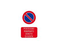 EcoTarga "Posteggio riservato divieto di sosta" 20 x 30 cm