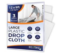 Ecotez Confezione da 3 panni in plastica extra large, 3,7 x 2,7 m