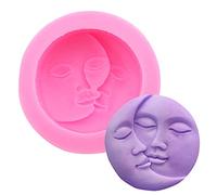 Ecoticfate Stampo per Il Viso del Sole lunare a Mezzaluna, Innovativo Stampo in Silicone per Candele a Forma di Luna, 3D a Mezzaluna per cubetti di Ghiaccio Fatti a Mano al Cioccolato