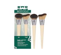 EcoTools New Natural Blush & Highlight Duo, 2 Piece Set | Luminosità senza sforzo con un set di pennelli per trucco e blush, pennello liquido per fard e pennelli da trucco in bambù
