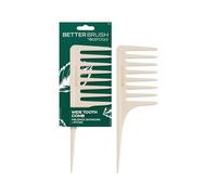 EcoTools Pettine a denti larghi per capelli ricci, spessi o bagnati, spazzola districante con punta sezionata e impugnatura antiscivolo, pettine per capelli in bambù, ecologico, vegano e non testato