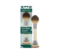 EcoTools Sculpt + Bronze, Pennello trucco doppia punta, soffice per bronzer e denso per contorno, ideale per liquido, crema e cipria, compatto per viaggi, vegano e cruelty-free