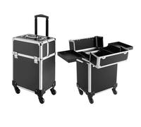 EcoTypee Custodia professionale per trucchi, in alluminio, per trucchi, per trucchi, nail art, acconciature, 33,8 x 23,9 x 47 cm, nero, 13.3*9.4*18.5in, moderno