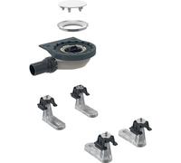 Scarico per piatti doccia Geberit con 4 piedini, 154.020.00.1 per piatto doccia Setaplano, altezza acqua di tenuta 30 mm - 154.020.00.1