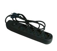 Ecova 30097X Multipresa 4 Uscite Universali 10/16A con Interruttore Cavo 1,5M Nero