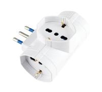 Ecova 30198 Adattatore Triplo3 Prese Universali Bipasso Spina 16A Salvaspazio Bianco