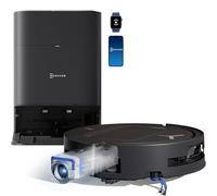 ECOVACS DEEBOT T80 OMNI Robot Aspirapolvere Lavapavimenti, 18.000 Pa, Spazzola OZMO ROLLER, ZeroTangle 3.0, Lavaggio Mocio con Acqua Calda a 40-75 °C, Asciugatura ad Aria Calda, Nero