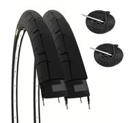 2 COPERTONCINI 700X23C (23-622) + CAMERE VALVOLA PRESTA PNEUMATICI PER FIXED BICI DA CORSA STRADA ROAD (Camere con Valvola 48 mm)