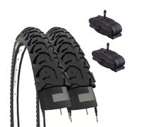 ECOVELO 2 Copertoni 16 X 1.75 + Camere con Valvola America | Pneumatici 47-305 Tassellati Gomme per Mountain Bike Bambino