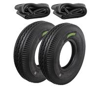 2 Pneumatici 4.00-8 + Camere Pneumatici Rinforzati 6 PR Per Ruote Carrello Appendice Rimorchio Barca Rimorchietto