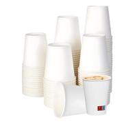 Bicchieri in Carta Bianchi Monouso | Resistenti, termici per Cappuccino, tisane, Tè, cocktail bevande asporto | Ecologici, Compostabili, riciclabili per Bar,Eventi,Uffici,Catering (190ml (1000 pezzi))