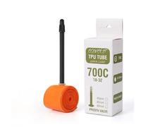 Ecovelo' Camera d’Aria Antiforatura 700C x 18-32 in TPU Arancione per Bici da Corsa 40g, Valvola Presta Lunga (45 65 85 mm) Bici da Corsa, Road Racing, Gravel, Trekking, Ultra Leggero