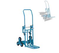 Carrello per scale con 8 ruote Portata MAX 200 KG Carrellino Porta Pacchi Pieghevole 2 in 1 Montascale Manuale