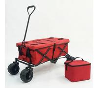 ECOVELO' CARRELLO PIEGHEVOLE DA SPIAGGIA GIARDINO MANUALE CON 4 RUOTE PER TRASPOSRTO EXTRA LARGE OFFROAD RIMORCHIO PER CAMPEGGIO CON TELAIO ROBUSTO