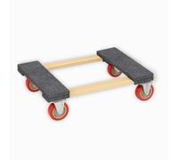 Carrello Trasporto con Ruote 450 kg - Pianale in Legno di Acacia 76x46 cm, Leggero e Resistente, per Traslochi, Magazzini e Consegne