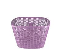 ECOVELO Cestino Anteriore Bicicletta Cesto Porta Oggetti in PLASTICA Stile Vimini CESTELLO Bici Universale (Rosa)