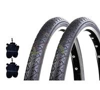 Ecovelò EBA26NSD 2 COPERTONI Nero Slick + 2 CAMERE per Bicicletta Bici City Bike Stradale 26 X 1.40 (37-559)
