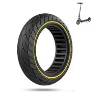Pneumatico Solido 10 x 2.125 per Monopattino Elettrico e Scooter Elettrico Gomme Piene Antiforatura Ruote 10” Ricambio (Nero con linea gialla)