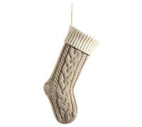 ECOVOYGGE Calze di Natale personalizzate, a maglia, calze di Natale personalizzate con nome, calze natalizie natalizie (lino e bianco)