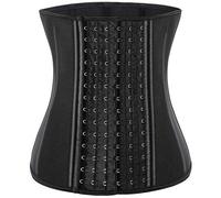 ECOWALSON Corsetto Modellante Waist Trainer da Donna, Corsetto Pancia Piatta, con estensore con Supporti in Acciaio - Nero - Medium