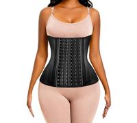 ECOWALSON Corsetto Modellante Waist Trainer da Donna, Corsetto Pancia Piatta, con estensore con Supporti in Acciaio - Nero - Medium