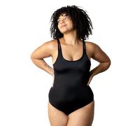 Ecowoman | Costume da Bagno Mestruale Donna | Flusso Medio | Costumi Assorbenti per Ciclo Mare | Costumi a Prova di Perdite e Anti-Odore (IT, Testo, L, Regular, Regular, Nero- Intero)