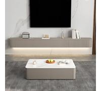 Ecoxsnz Supporto per TV mobile montato a parete con cassetti, 160 cm, grande panchina per TV con vano portaoggetti sotto la TV (cachi, 160 cm)